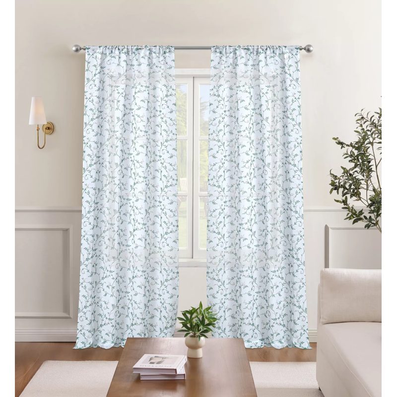 Laura Ashley sheer curtains 2-pk